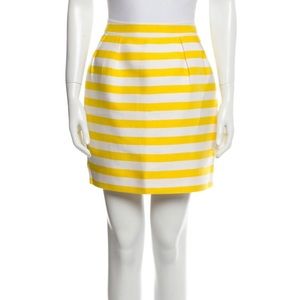 kate spade new york yellow and white stripe mini skirt - size 10